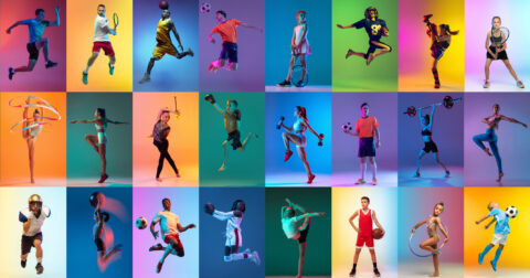 personnes faisant divers sports