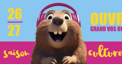 marmotte avec casque sur les oreilles